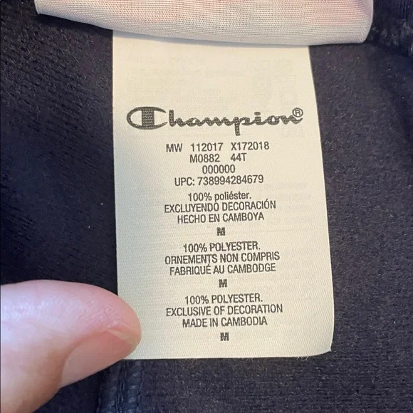 VTG Women’s M Champion track pants blue with red side stripe pockets zip ankles - Picture 5 of 13